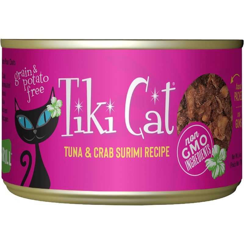CATLIKE - Alimento Tiki Cat Grill Atun Y Cangrejo En Caldo 80gr Lata