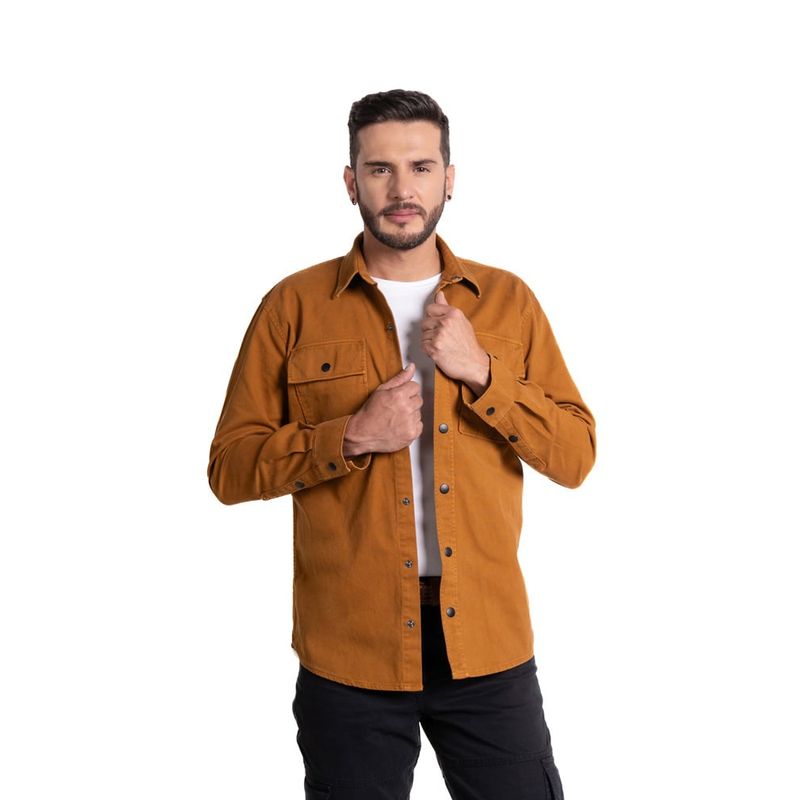 LEC LEE - Camichaqueta para hombre color mostaza