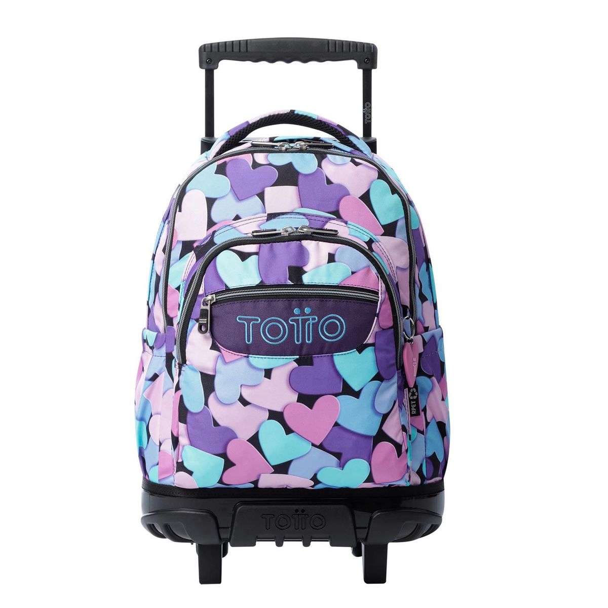 TOTTO - Morral Ruedas Niña Porta PC 15.4" Bomper Renglon Azul