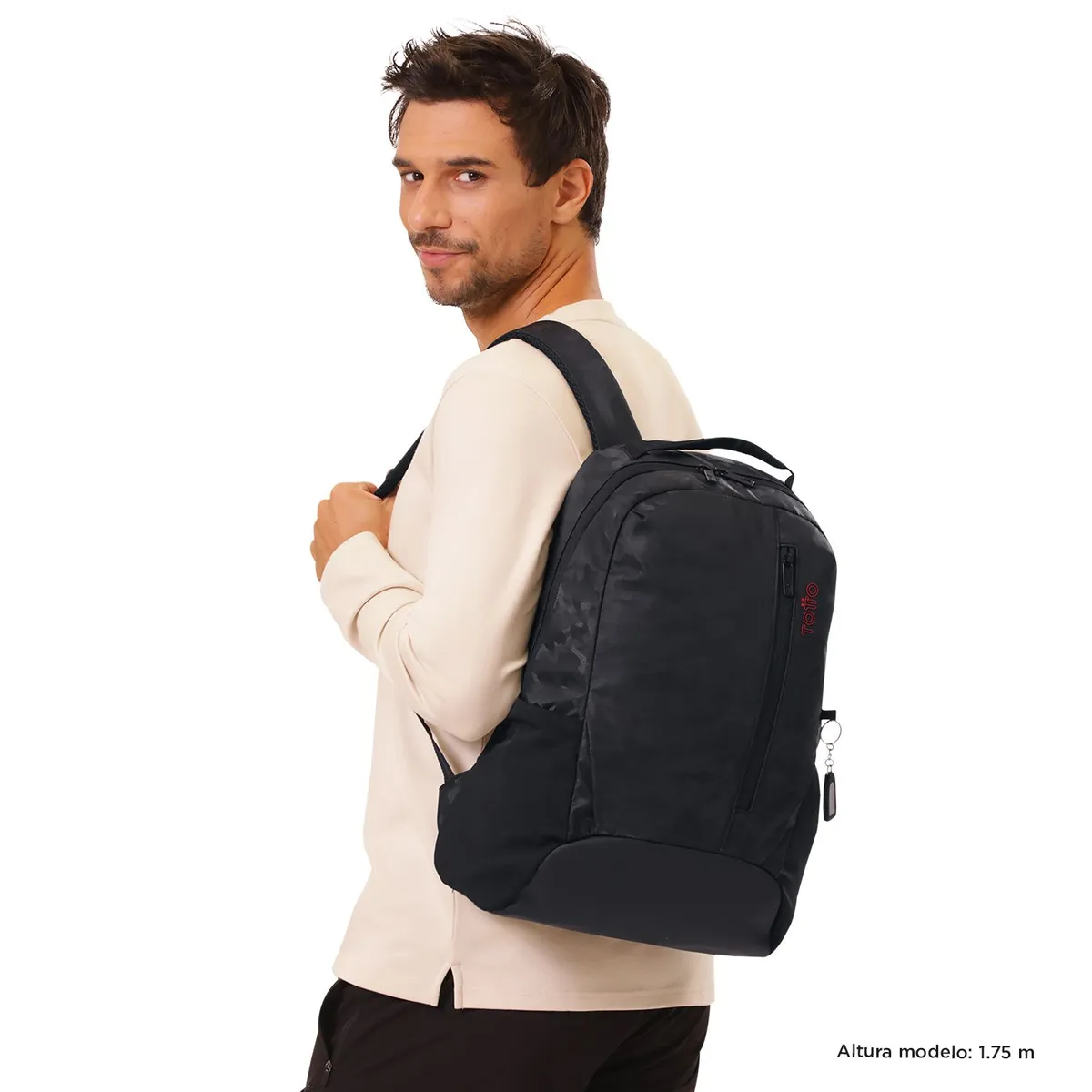 TOTTO - Morral Universitario Porta PC 16" Detroit Negro Hombre