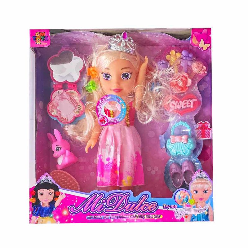 GENERICO - Muñeca Princesa Vestido Negro Cuento De Hadas Accesorios