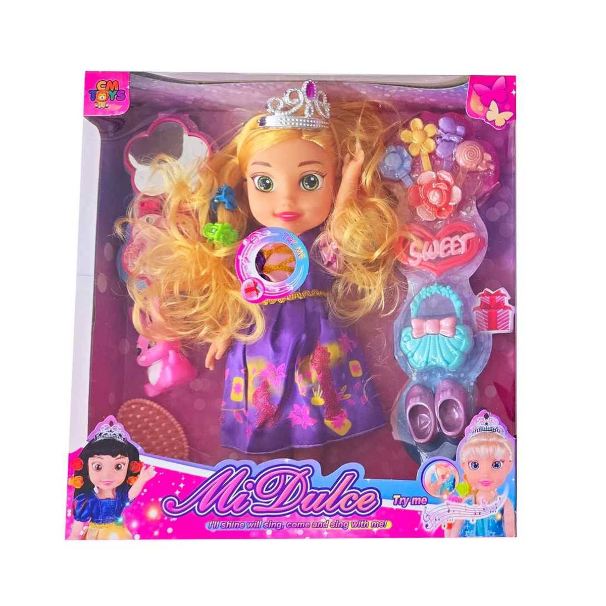 GENERICO - Muñeca Princesa Vestido Violeta Cuento De Hadas Accesorios