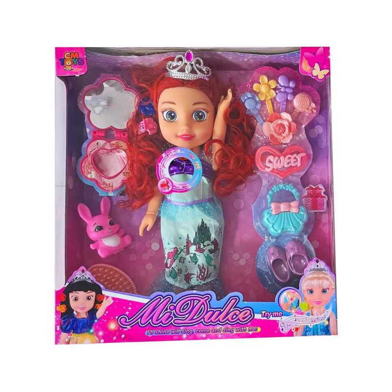 GENERICO - Muñeca Princesa Vestido Azul Cuento De Hadas Accesorios