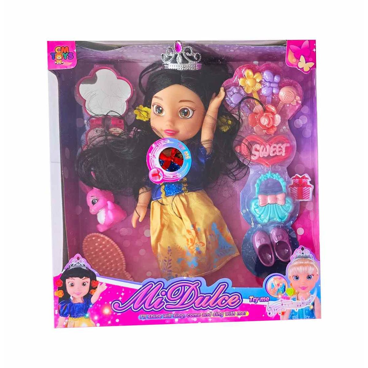 GENERICO - Muñeca Princesa Vestido Amarillo Cuento De Hadas Accesorios