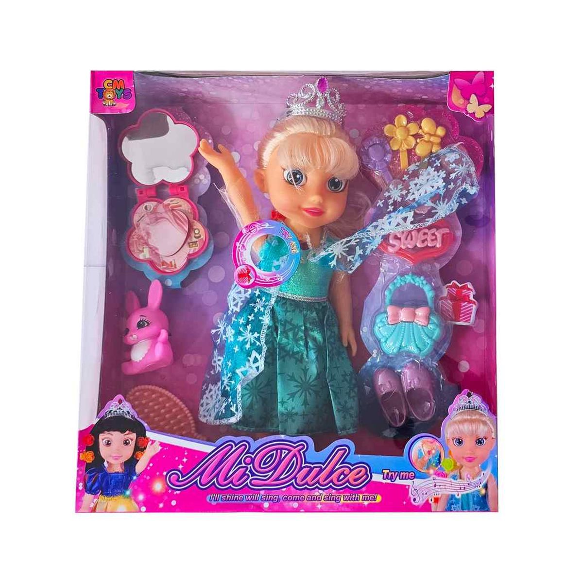 GENERICO - Muñeca Princesa Vestido Turquesa Cuento De Hadas Accesorios