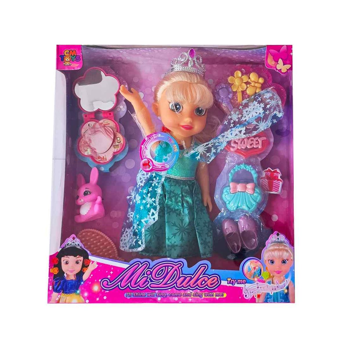 GENERICO - Muñeca Princesa Vestido Turquesa Cuento De Hadas Accesorios