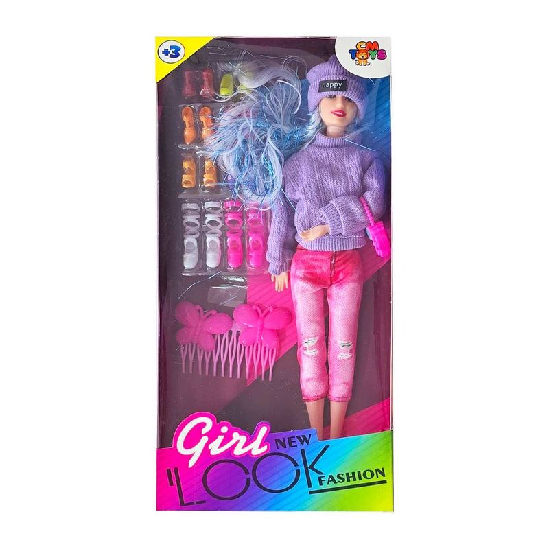 GENERICO - Muñeca Happy Moda Abrigo Coleccion Zapatos Acesorios Juguete