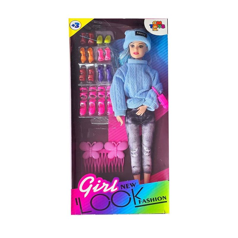 GENERICO - Muñeca Happy Moda Abrigo Coleccion Zapatos Acesorios Juguete
