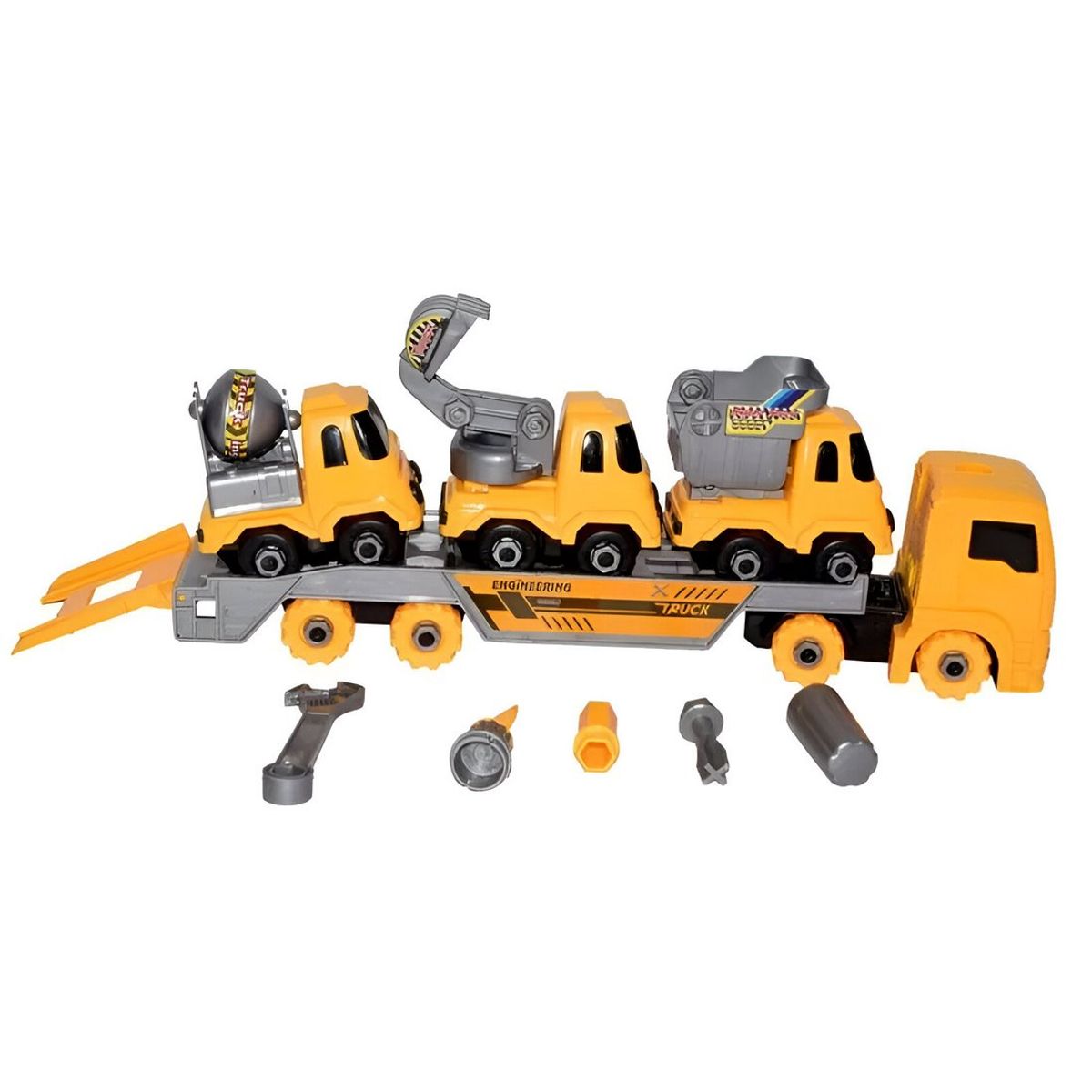 GENERICO - Camión Tractomula Niñera De Vehiculos Armable Construccion