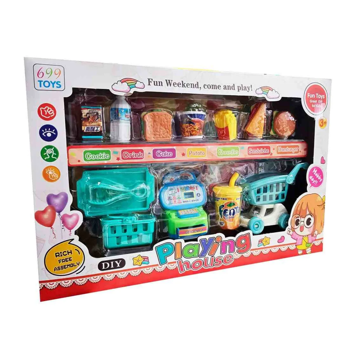 GENERICO - Alimentos De Juguete Niños Didacticos Supermercado Carrito