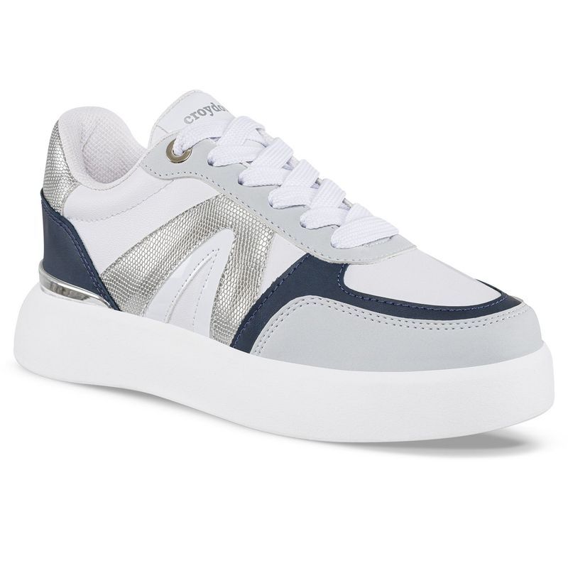 CROYDON - Tenis Urbanos Cassie Blanco-Azul para Mujer Croydon
