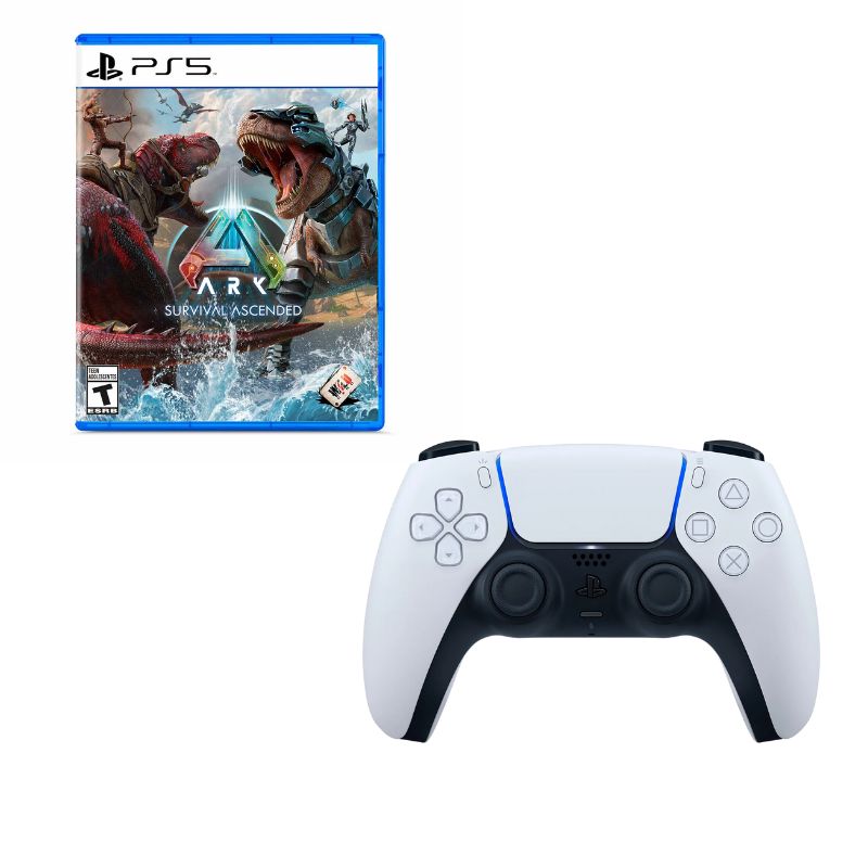 PLAYSTATION - Control Playstation 5 Blanco Con Juego Ark Ps5