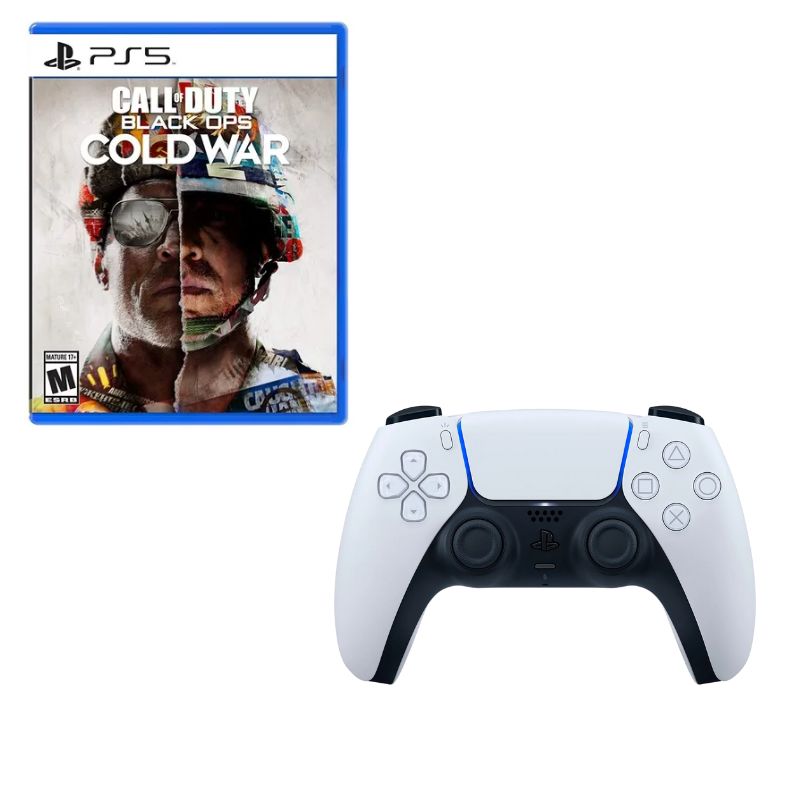 PLAYSTATION - Control Playstation 5 Blanco Con Juego Call Of Duty Cold War Ps5