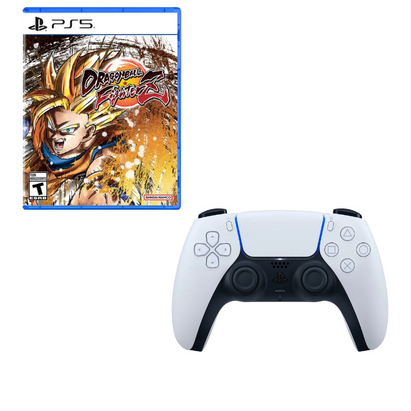 PLAYSTATION - Control Playstation 5 Blanco Con Juego Dragon Ball FighterZ PS5