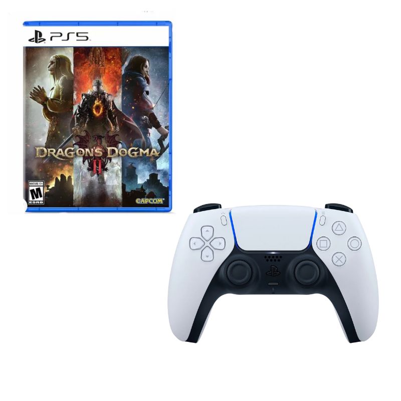 PLAYSTATION - Control Playstation 5 Blanco Con Juego Dragons Dogma  Ps5