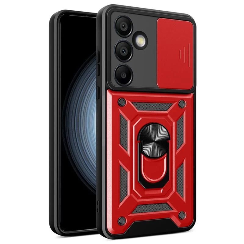 GENERICO - Funda Case Protector Cámara Slider Compatible Samsung S24 FE Rojo