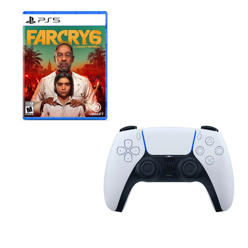 PLAYSTATION - Control Playstation 5 Blanco Con Juego Farcry 6 Ps5