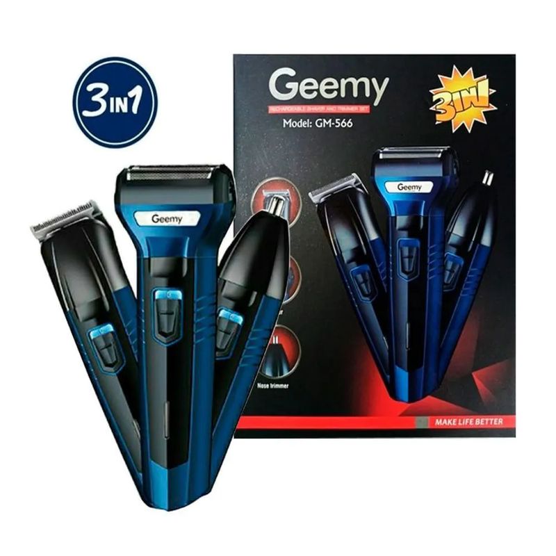 GEMEI GEEMY - 3 en 1 Máquina Afeitadora Patillera Nariz Oidos_.