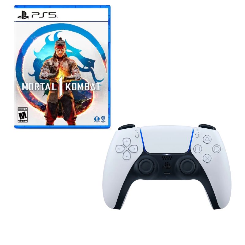 PLAYSTATION - Control Playstation 5 Blanco Con Juego Mortal Kombat 1 Ps5