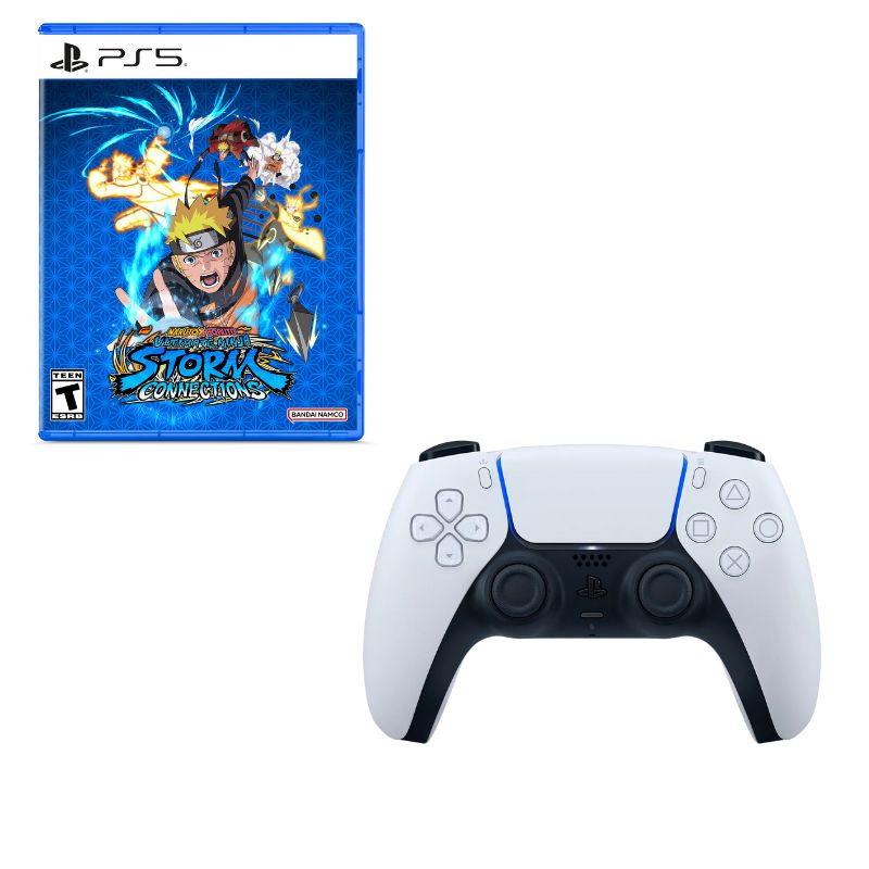 PLAYSTATION - Control Playstation 5 Blanco Con Juego Naruto x Boruto Ultimate Ninja Storm Connections Ps5