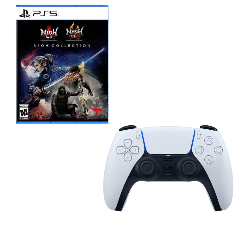 PLAYSTATION - Control Playstation 5 Blanco Con Juego Nioh Collection Ps5