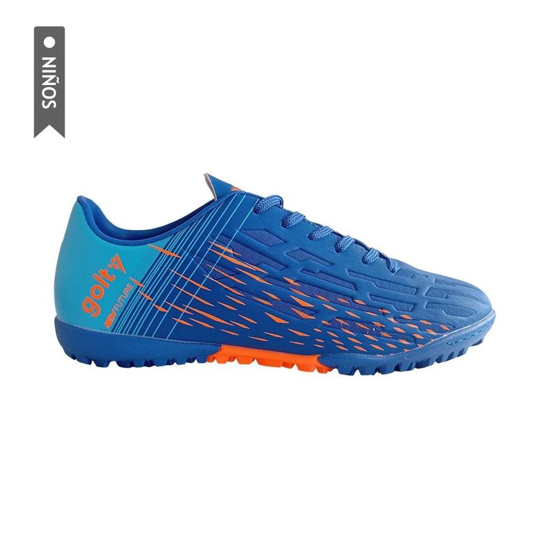 GOLTY - Zapatillas Golty Turf Formacion New Future Niño-Azul/Naranja