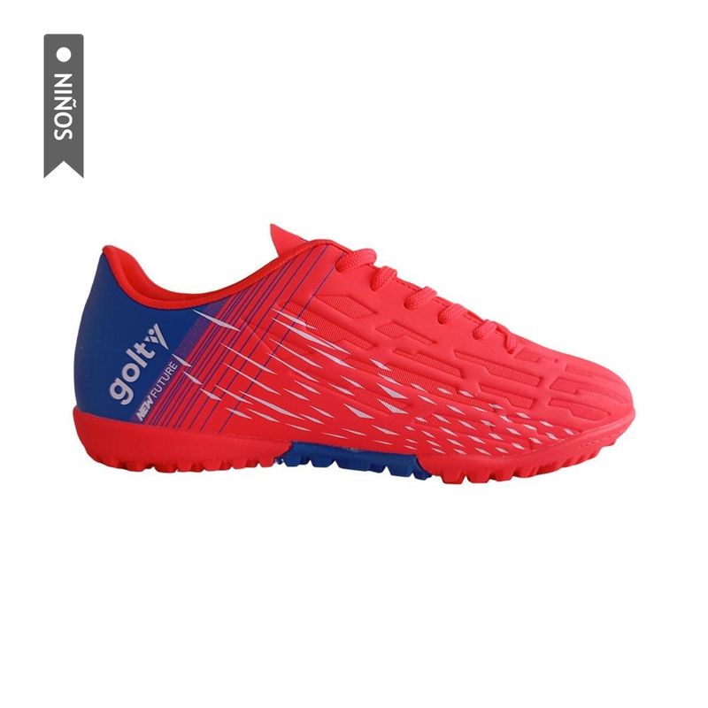 GOLTY - Zapatillas Golty Turf Formacion New Future Niño-Rojo/Azul