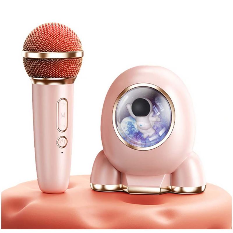 ONE PIXEL - Parlante Karaoke Astronauta Niños BT Inalambrico Rosado