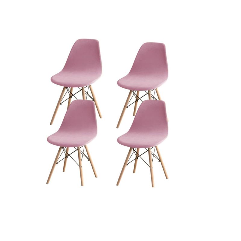 GENERICO - Protectores Silla Comedor fundas  en terciopelo Forro elasticos rosado
