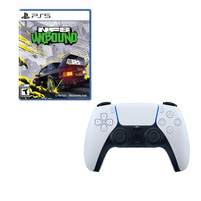 PLAYSTATION - Control Playstation 5 Blanco Con Juego Need For Speed Unbound Ps5