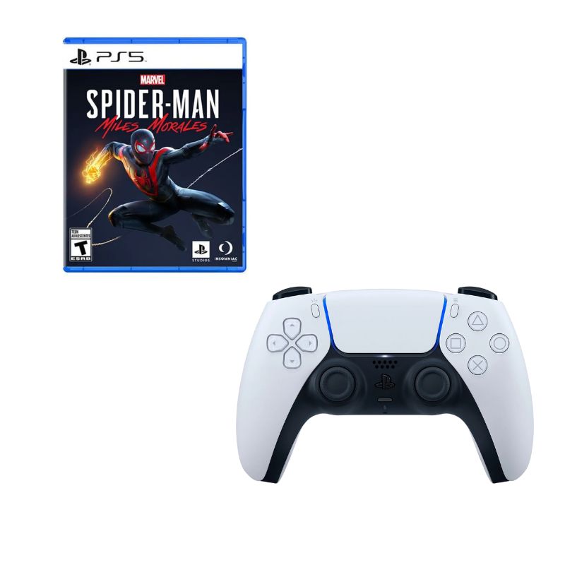 PLAYSTATION - Control Playstation 5 Blanco Con Juego Spiderman Miles Morales PS5