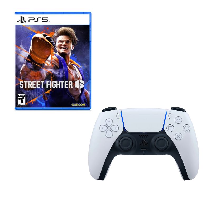 PLAYSTATION - Control Playstation 5 Blanco Con Juego Street Fighter 6 Ps5