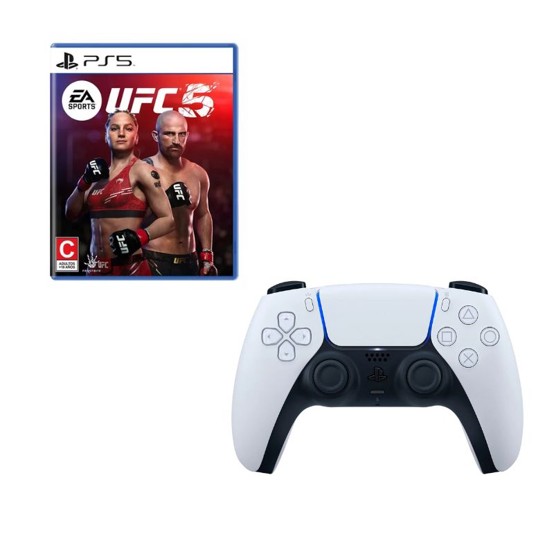 PLAYSTATION - Control Playstation 5 Blanco Con Juego EA Sports UFC 5 Ps5