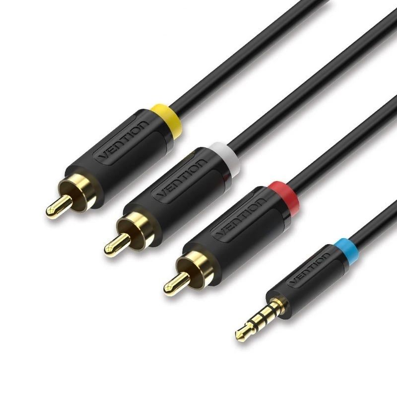GENERICO - Cable De Audio Y Video 3.5mm A 3 Rca, 1.5 M, Alta Calidad