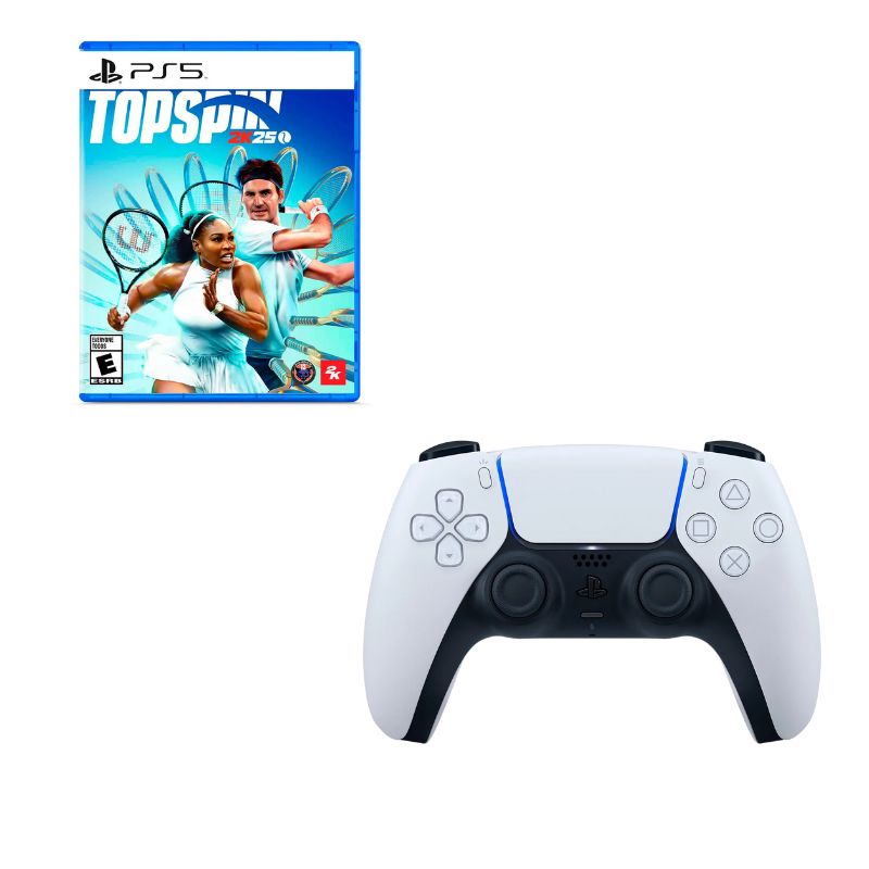 PLAYSTATION - Control Playstation 5 Blanco Con Juego Top Spin 2K25 Ps5