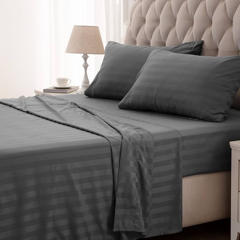 GENERICO - Juego de Sábanas para Cama Doble Confort y Suavidad Color Gris