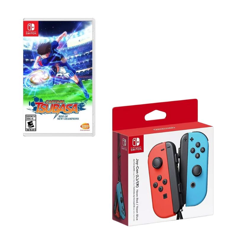 NINTENDO SWITCH - Control Nintendo Switch Joy-con Neon Con Juego Captain Tsubasa Switch
