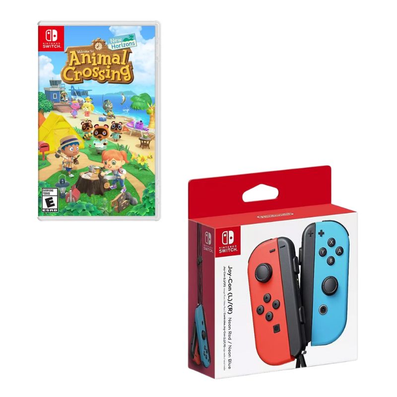 NINTENDO SWITCH - Control Nintendo Switch Joy-con Neon Con Juego Animal Crossing Switch