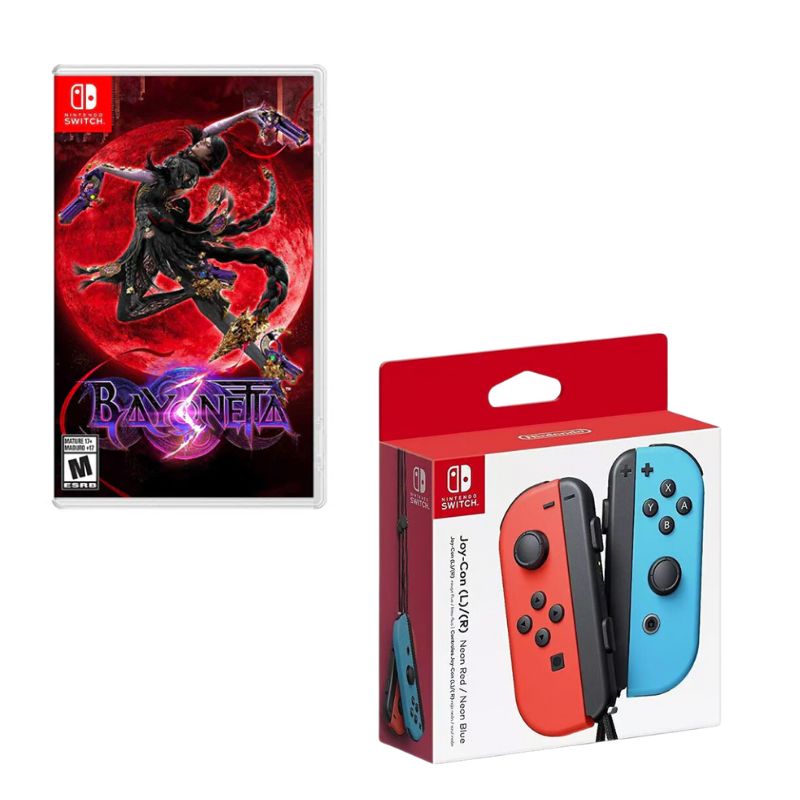 NINTENDO SWITCH - Control Nintendo Switch Joy-con Neon Con Juego Bayoneta 3 Switch