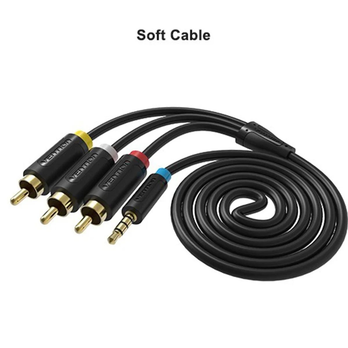 GENERICO - Divisor De Audio Auxiliar Y Video 3.5mm A 3 Rca 1.5 M Alta Calidad