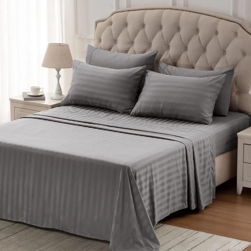 GENERICO - Juego de Sábanas para Cama King Confort y Suavidad Color Gris