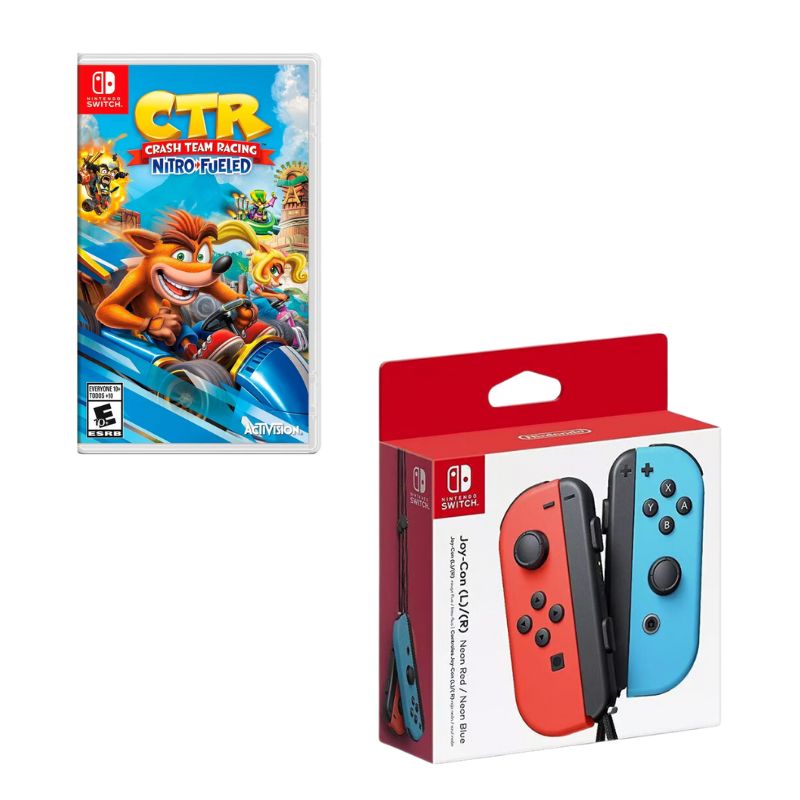 NINTENDO SWITCH - Control Nintendo Switch Joy-con Neon Con Juego Crash Ctr Switch