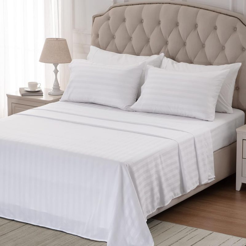 GENERICO - Juego de Sábanas para Cama Queen Confort y Suavidad Color Blanco