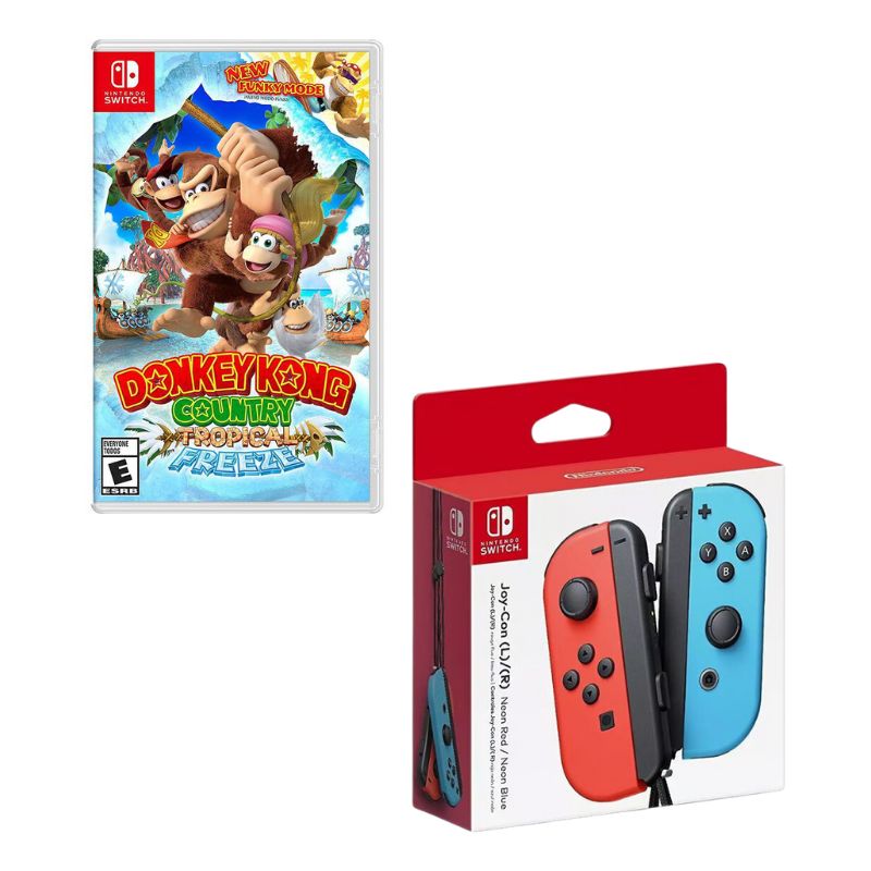 NINTENDO SWITCH - Control Nintendo Switch Joy-con Neon Con Juego Donkey Kong