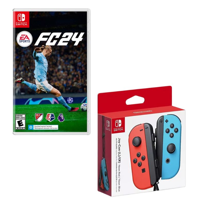 NINTENDO SWITCH - Control Nintendo Switch Joy-con Neon Con Juego Fc 25 Switch