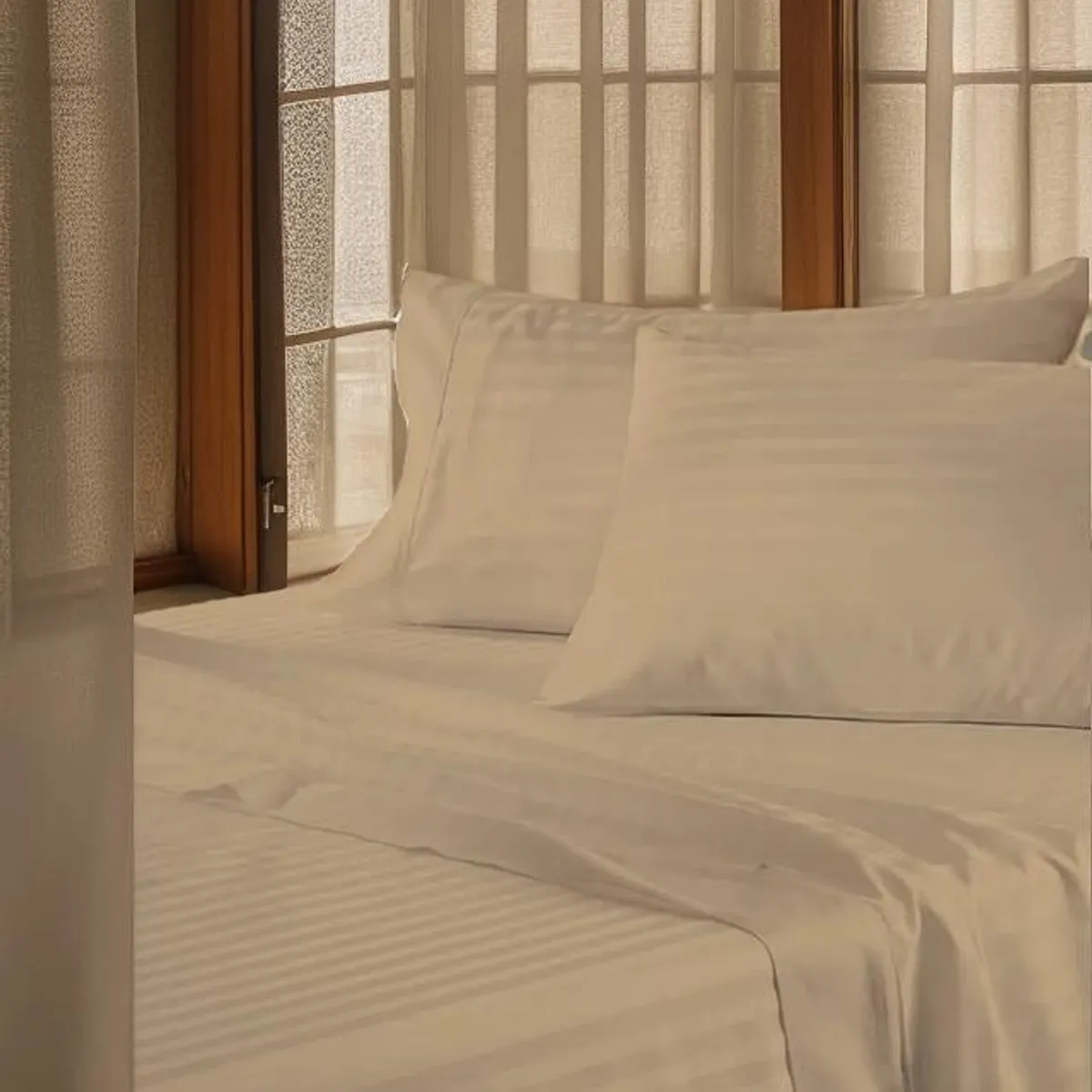 GENERICO - Juego de Sábanas para Cama Doble Confort y Suavidad Color Beige