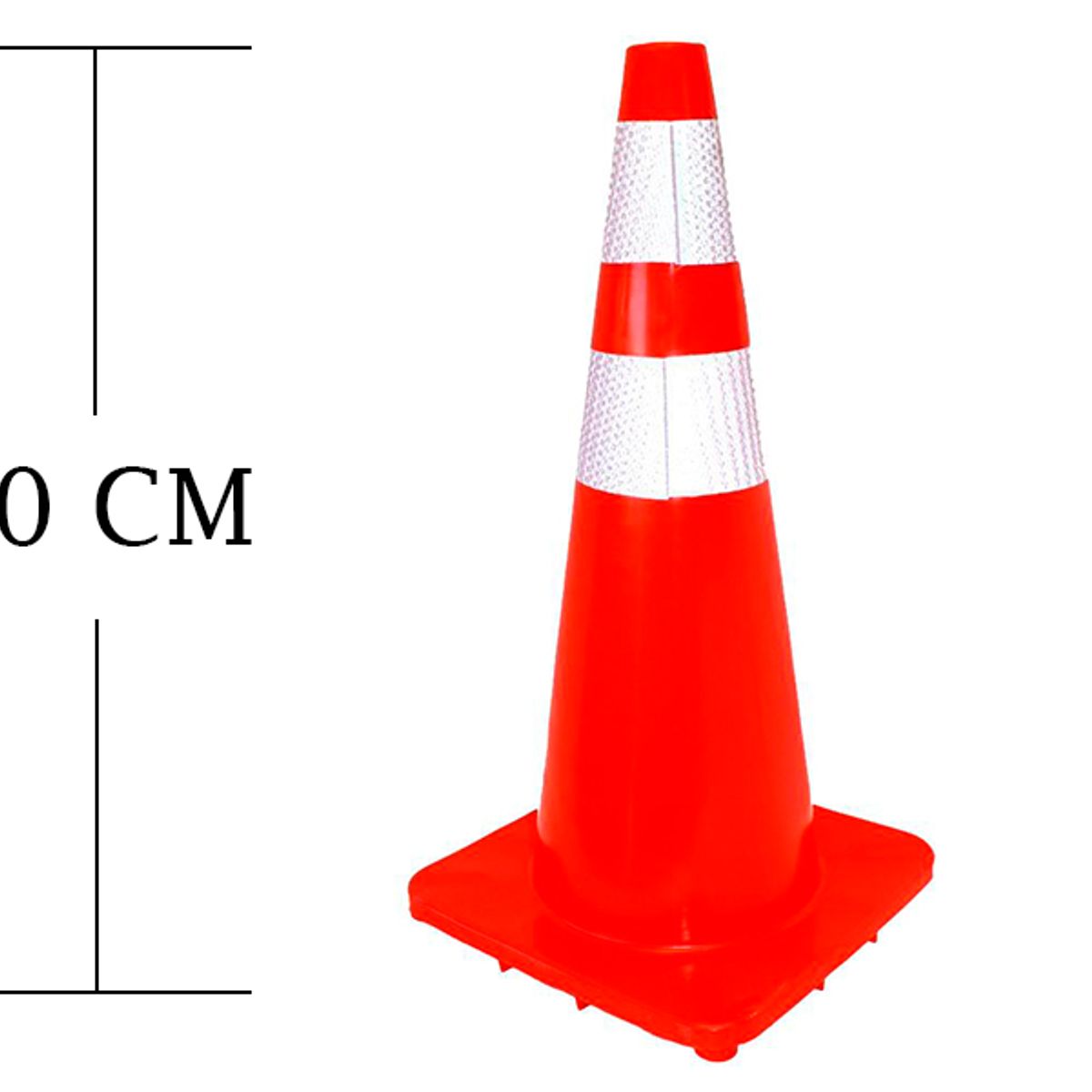 GENERICO - Cono Señalización Vial Altura 70 Cms Doble Cinta Reflectiva