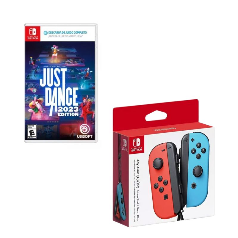 NINTENDO SWITCH - Control Nintendo Switch Joy-con Neon Con Juego Just Dance 2023