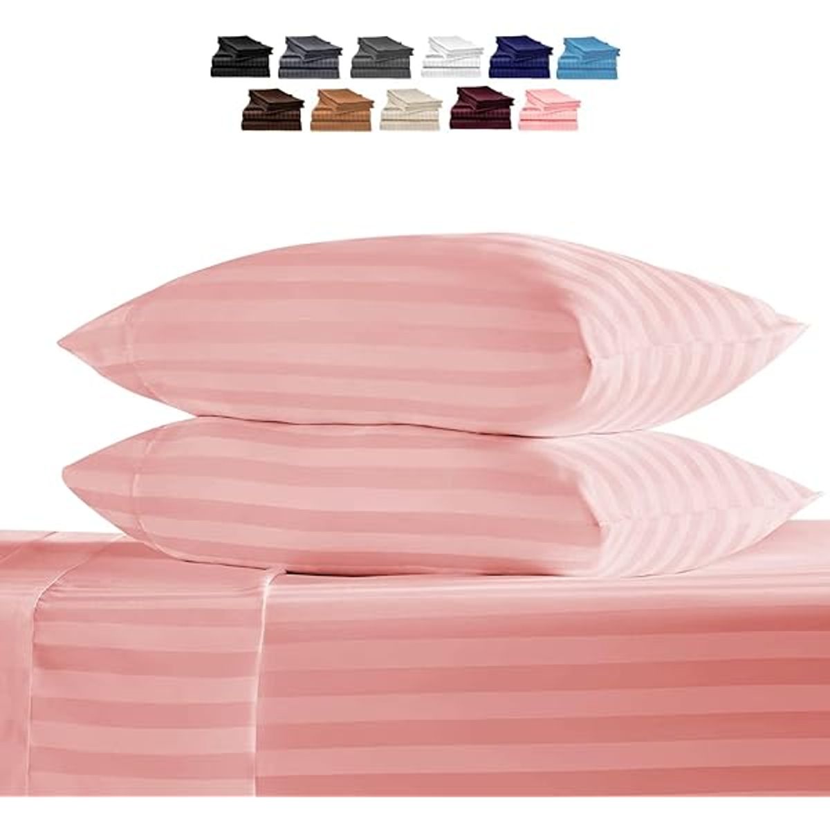 GENERICO - Juego de Sábanas para Cama Doble Confort y Suavidad Color Palo Rosa