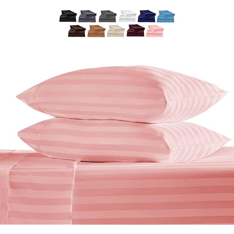 GENERICO - Juego de Sábanas para Cama Doble Confort y Suavidad Color Palo Rosa